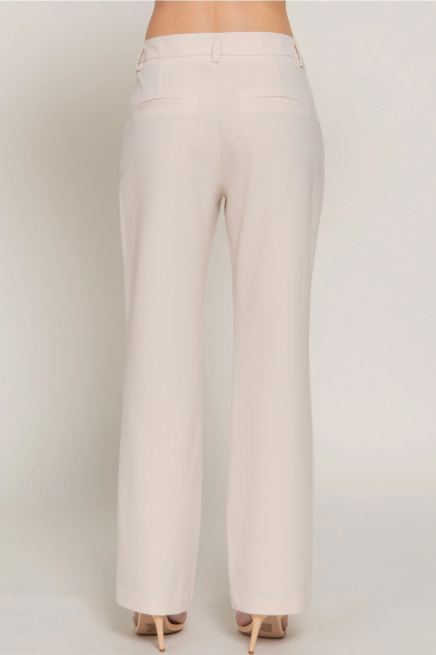 Straight Suit Pants-Ivory