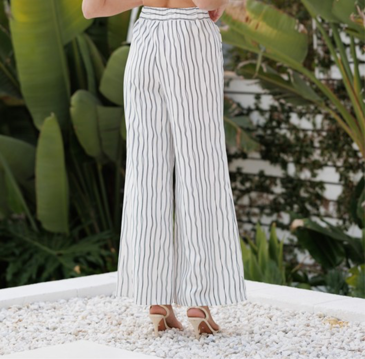 Striped Wide-Leg Pants