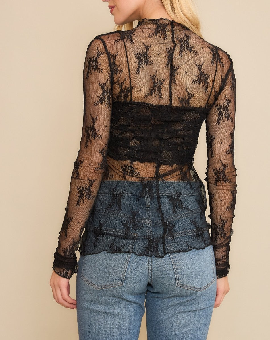 Mesh Long sleeve Top