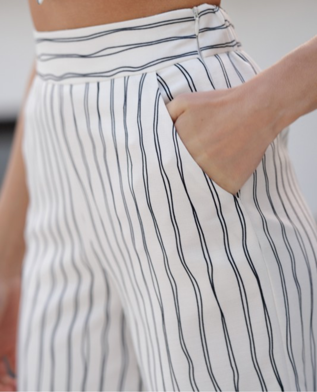 Striped Wide-Leg Pants
