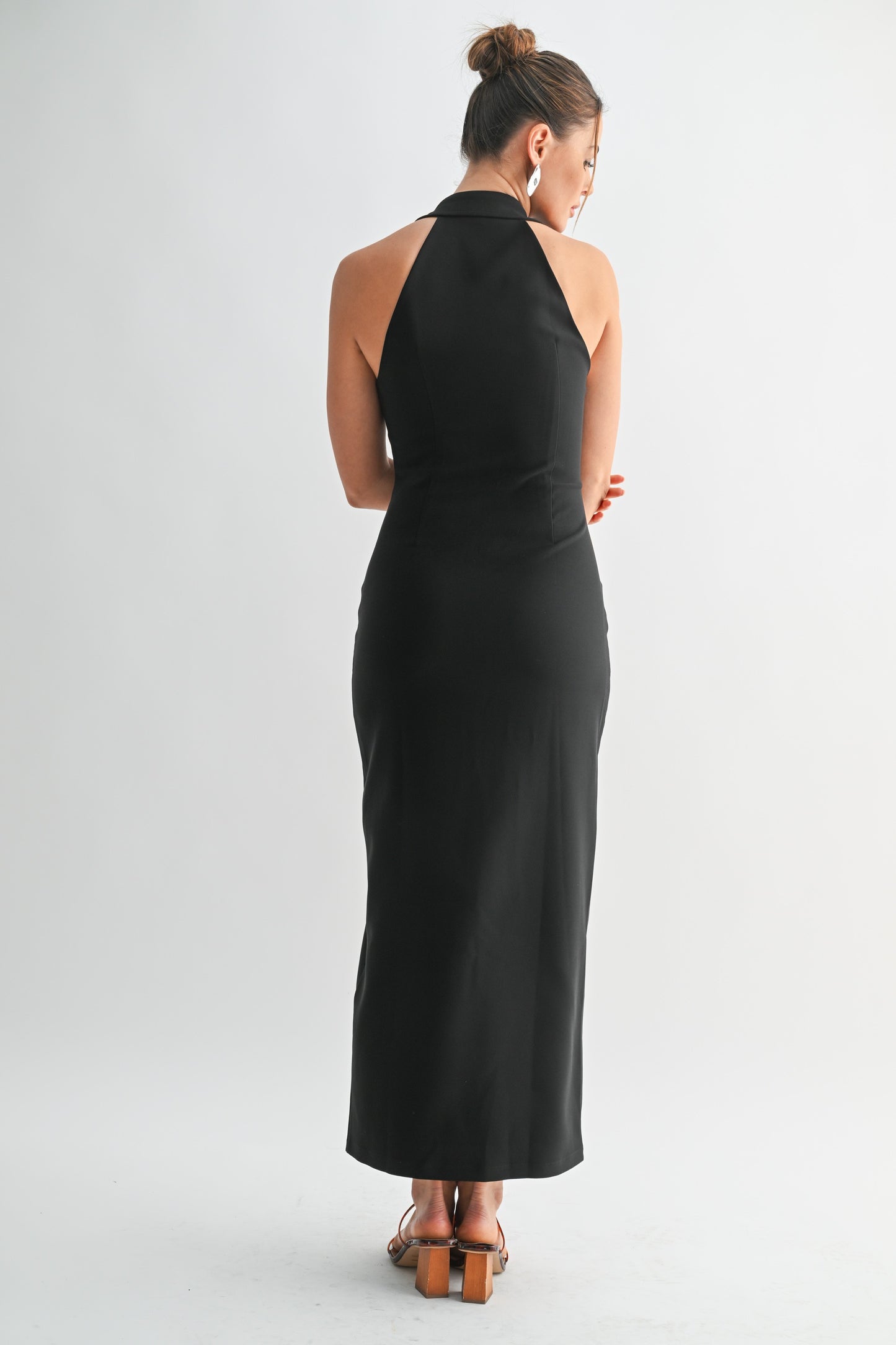 Talia Button Halter Dress
