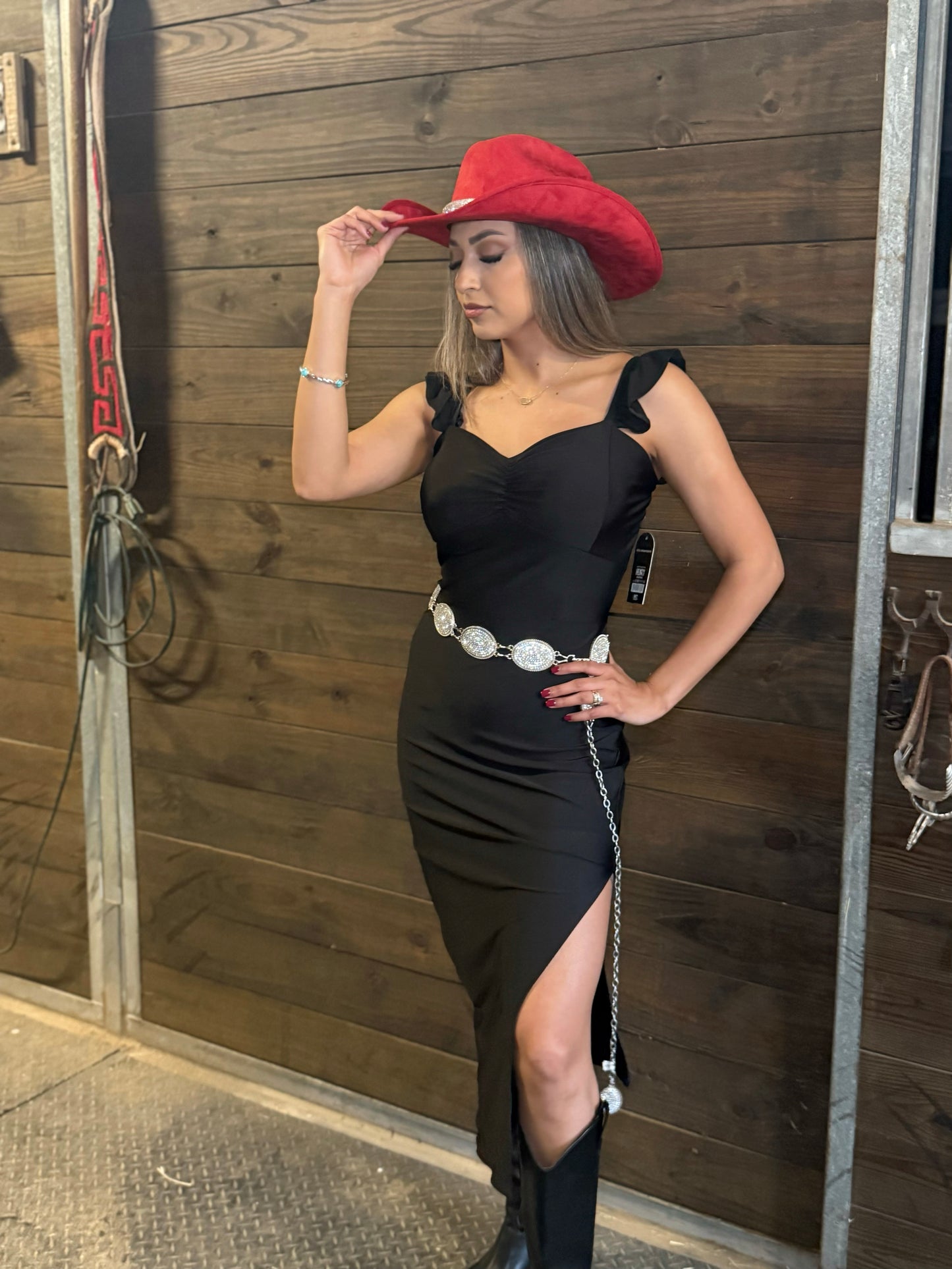Henry Moda Western Dress-Black