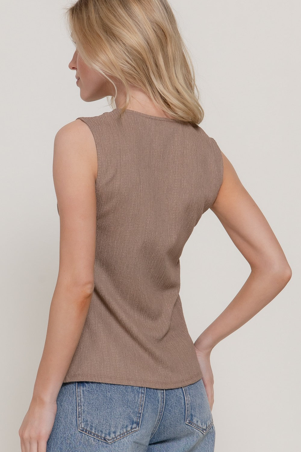 Sleeveless Texture Knit Vest