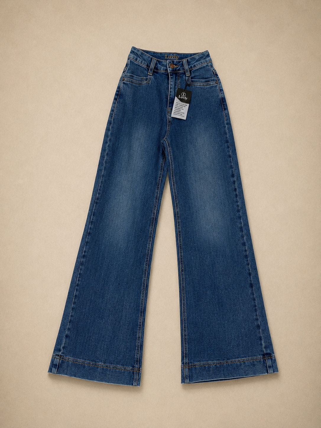 High-waisted Distressed Wide-leg Jeans