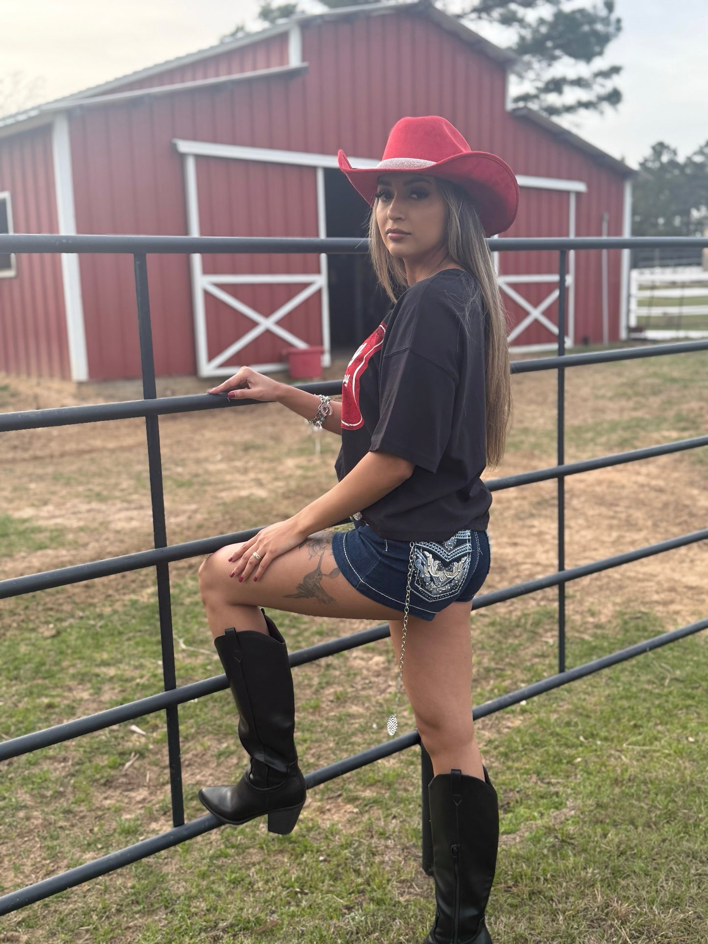 Western Shorts-Dark Denim