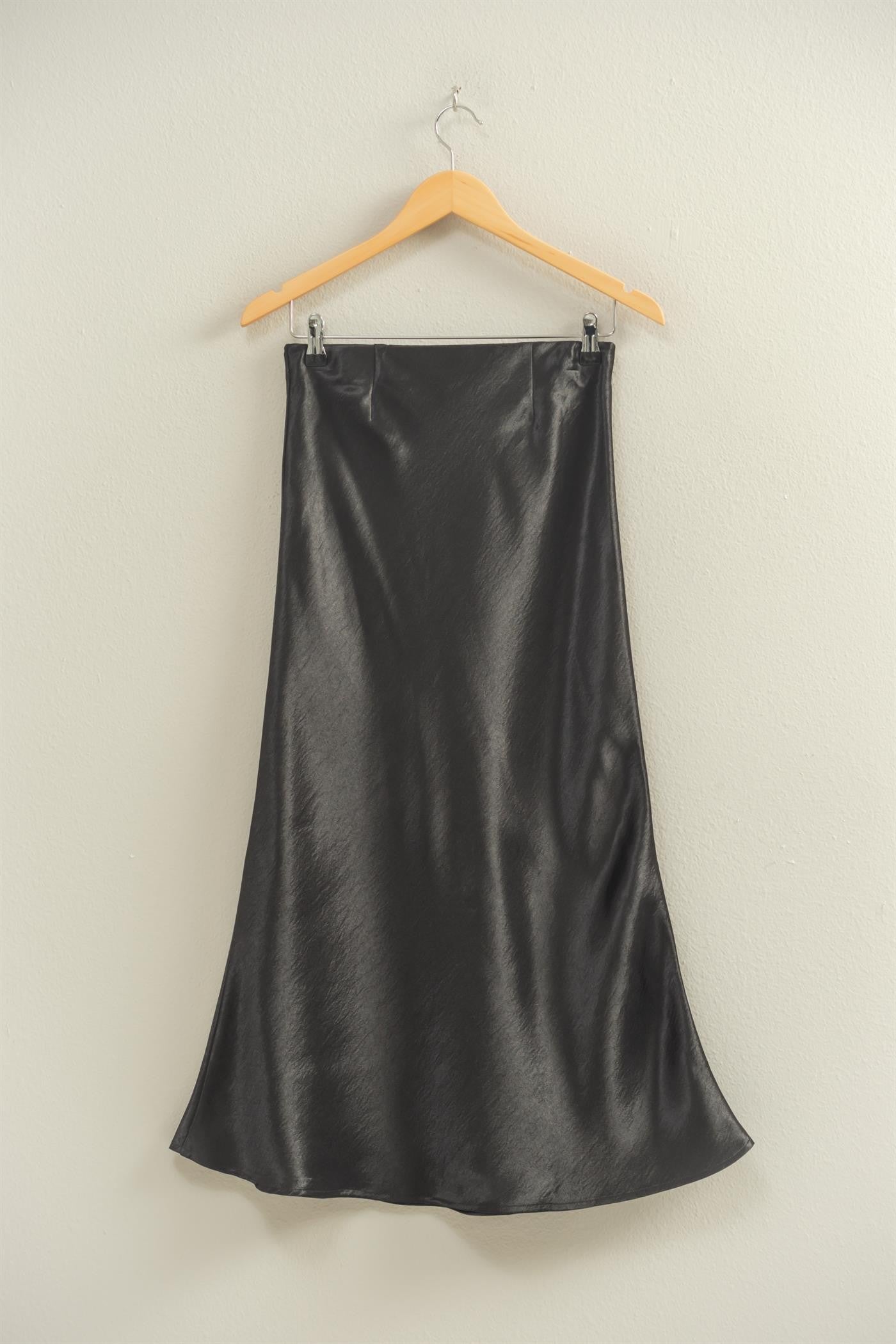 Satin A-line Midi Skirt
