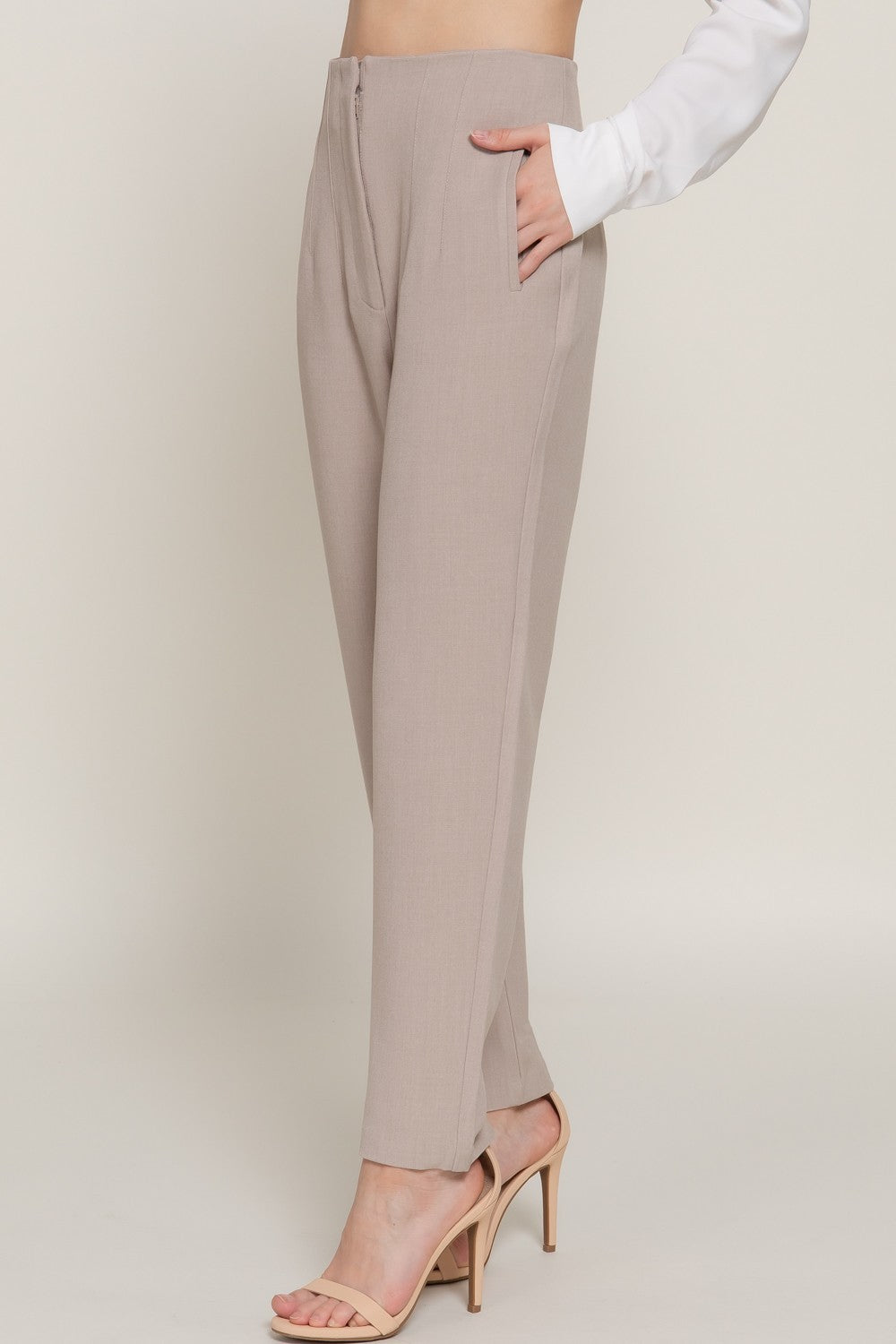 High Waist Pintuck Detail Pants