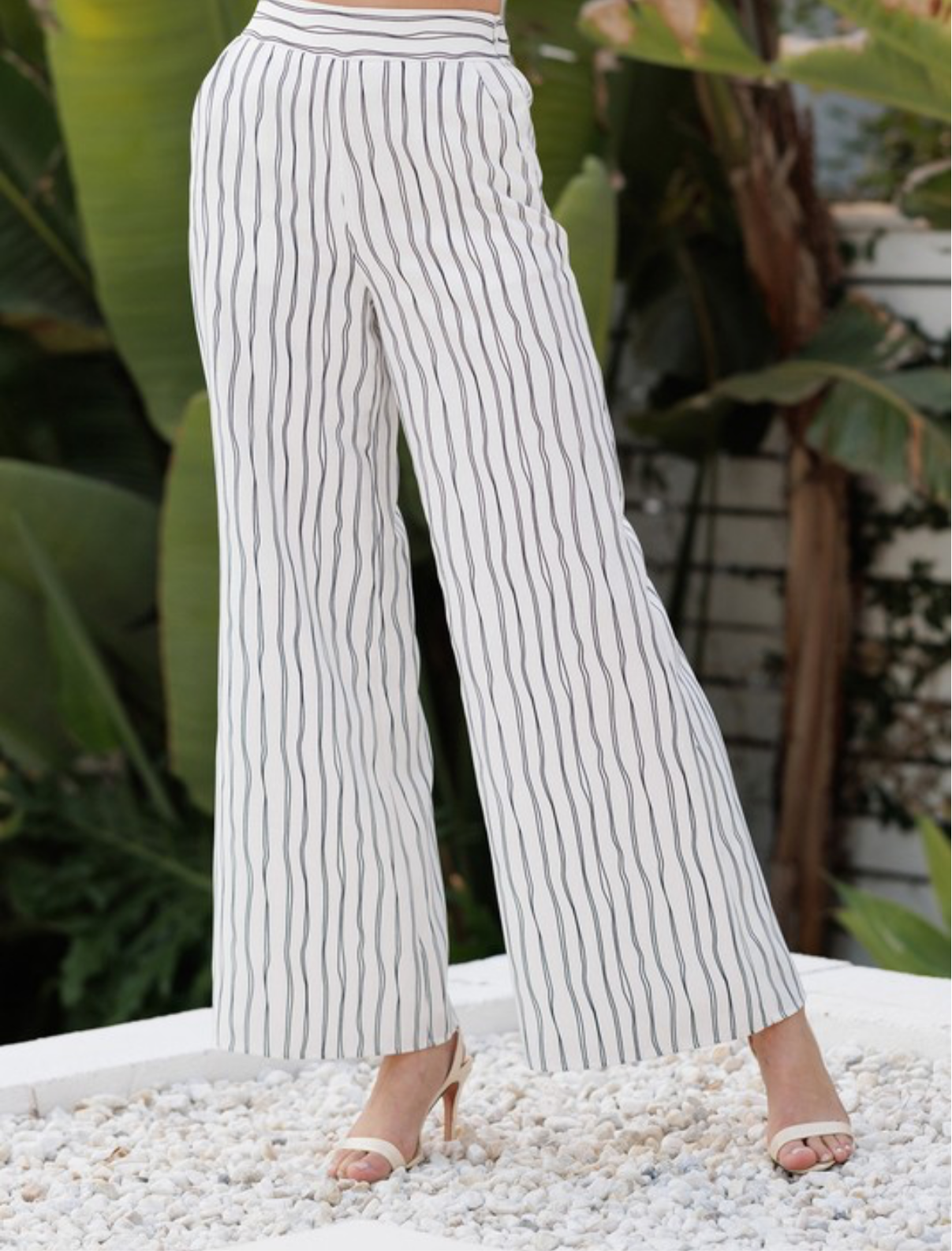 Striped Wide-Leg Pants