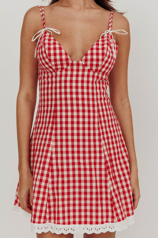Gingham Red Dress