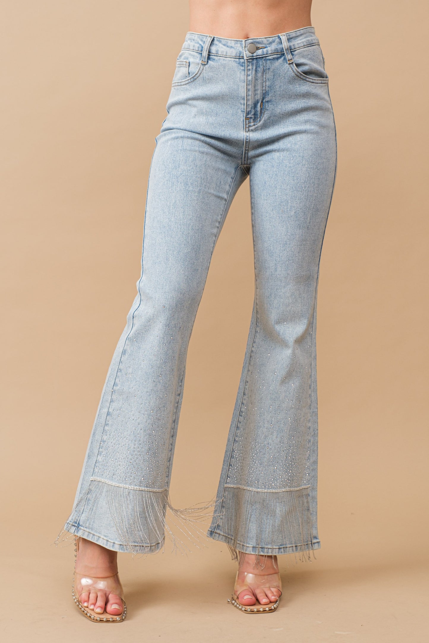 Fringe Flare Denim Jeans