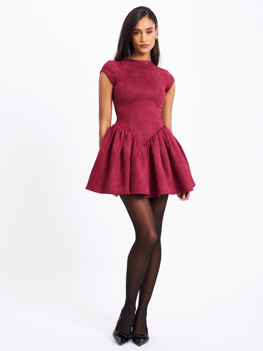 Miss Circle-Jacqueline Backless Burgundy Dress-