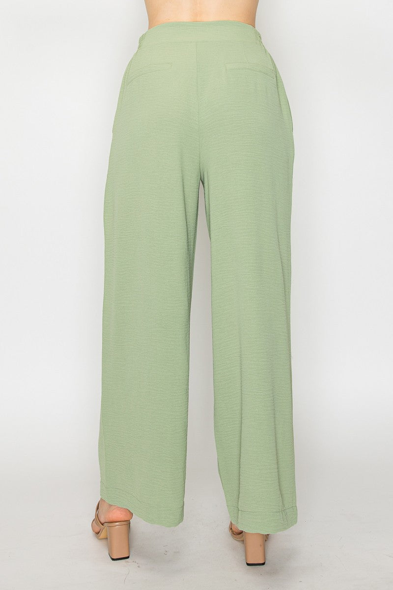 High-rise Wide Leg Pocketed Pants