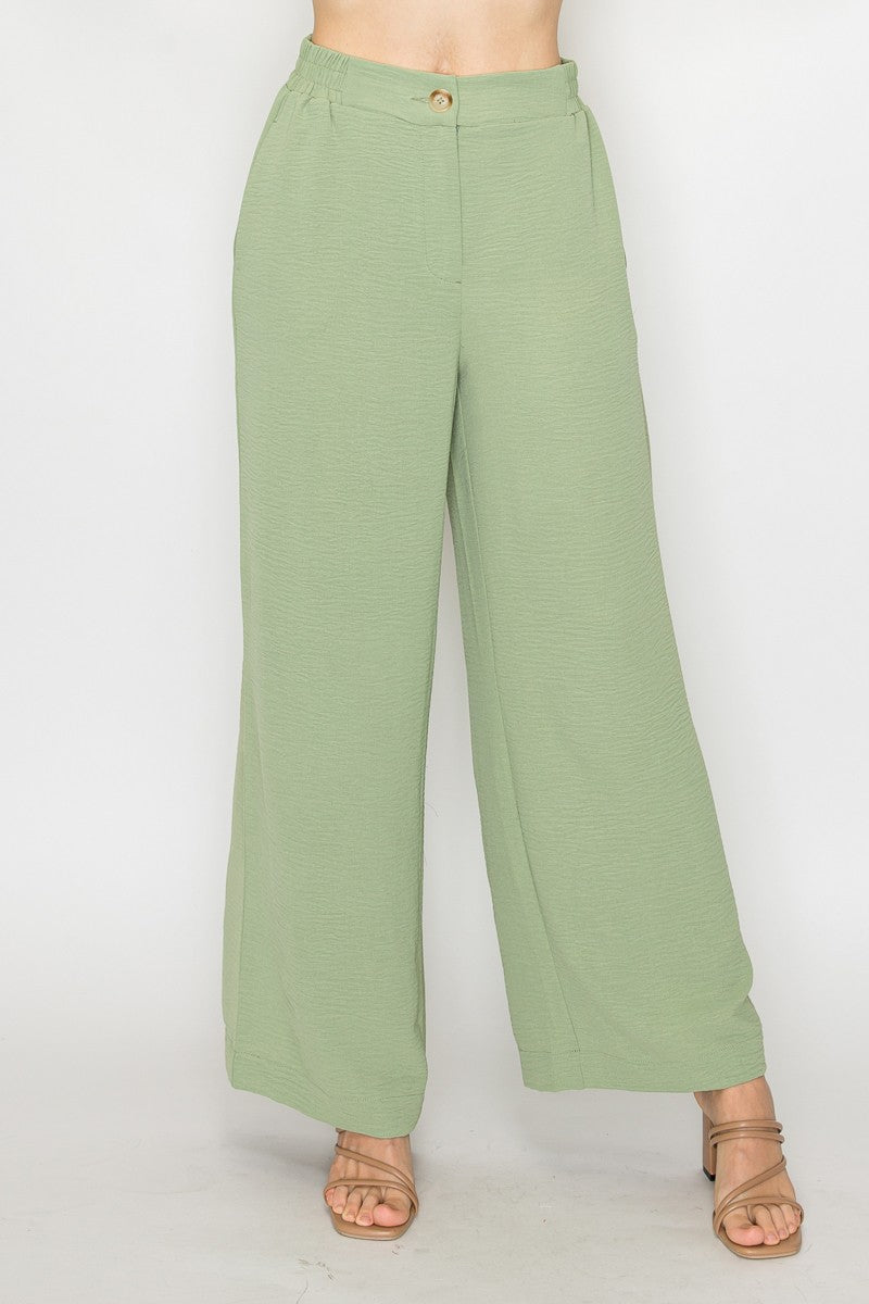 High-rise Wide Leg Pocketed Pants