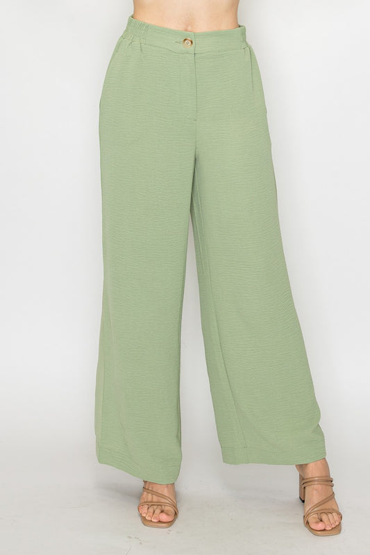 High-rise Wide Leg Pocketed Pants