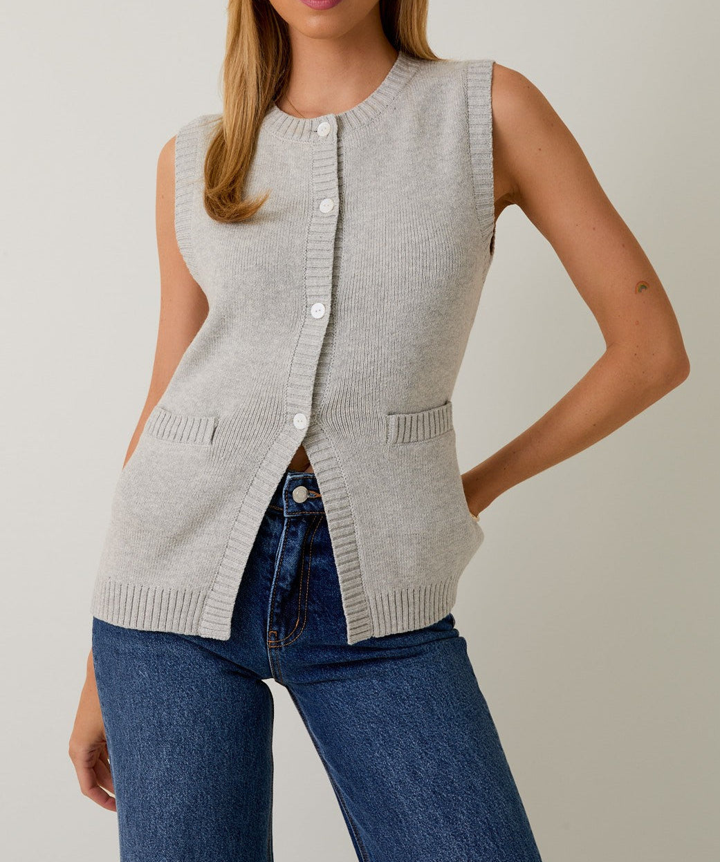 Kendra Button Down Knit Vest
