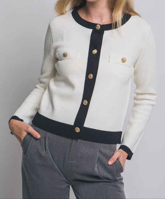 Knitted Cardigan-Ivory