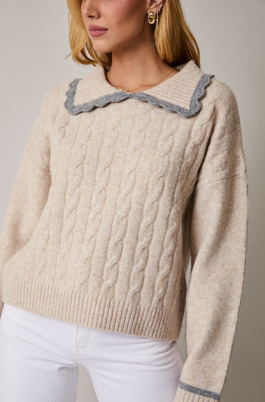 Alice Collared Cable Sweater