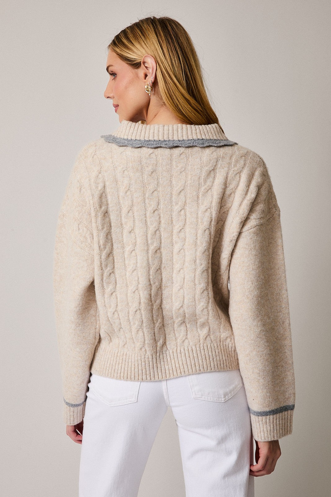Alice Collared Cable Sweater