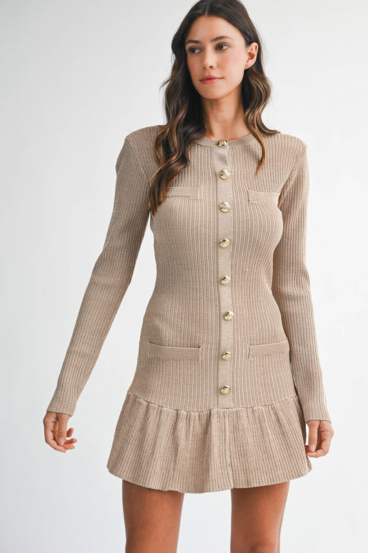 Annabel Knit Long Sleeve Mini Dress