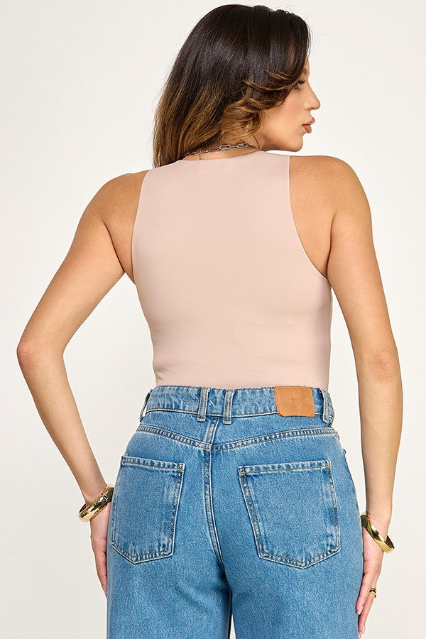 Body Contour Compression Bodysuit-Rose Taupe