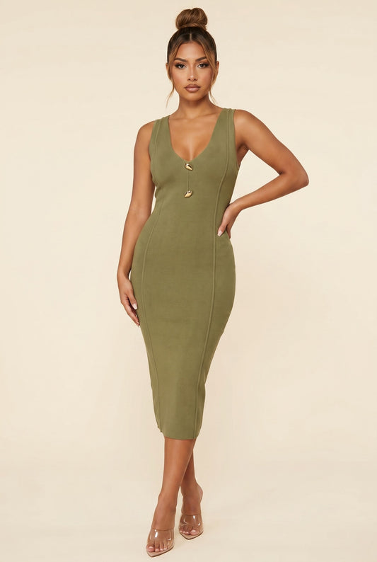 Hazel Bodycon Midi  Dress