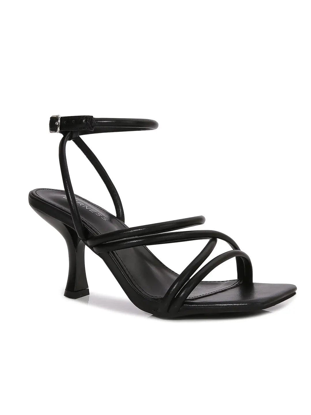 Jamie Multi-Strap Ankle Strap Heeled Sandals-Black