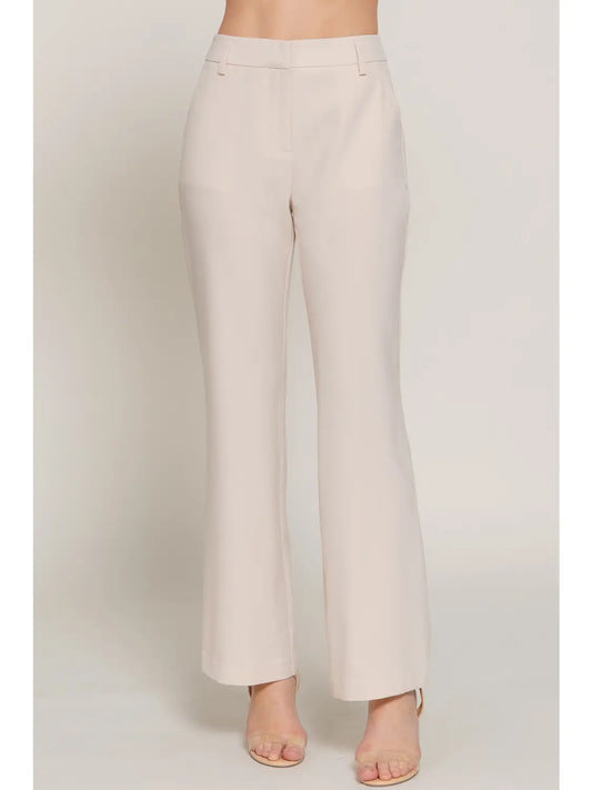 Straight Suit Pants-Ivory