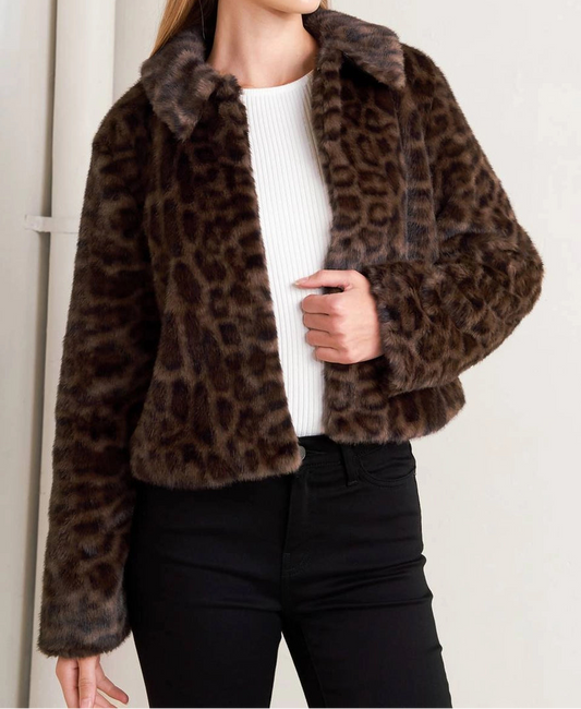 Faux Leopard Jacket