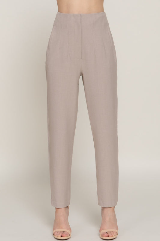 High Waist Pintuck Detail Pants