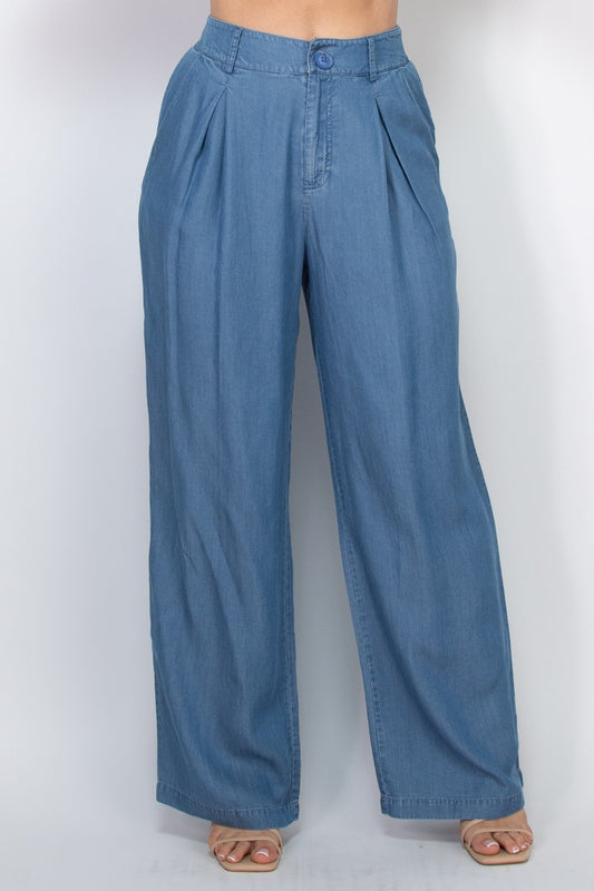 Wide Leg Denim Pants