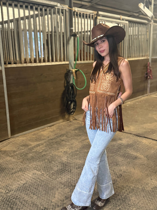Fringe Flare Denim Jeans