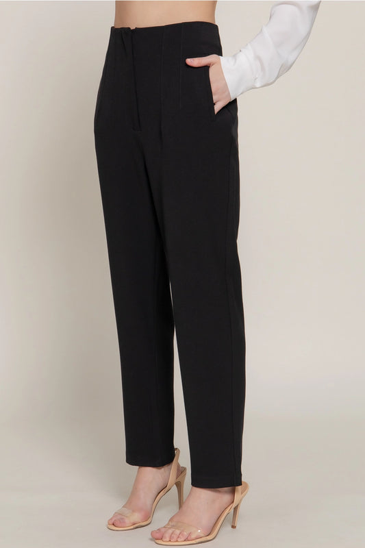 High Waist Pants-Black