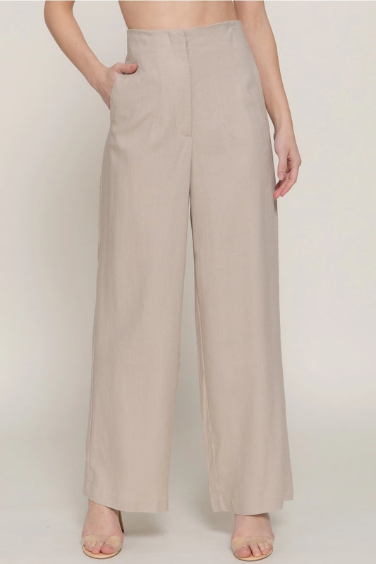 Linen Pants-Sand
