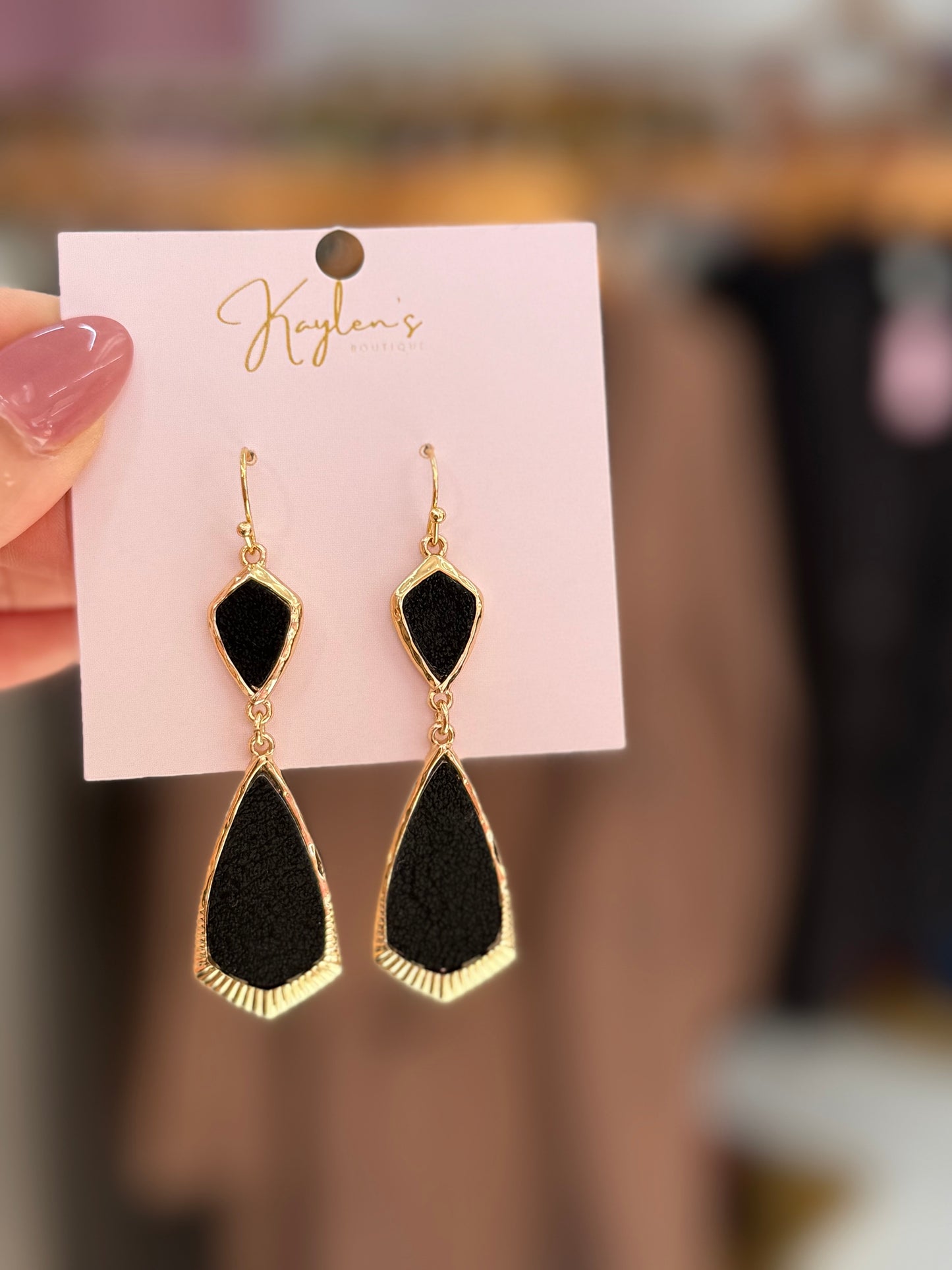 Black and Gold Earrings