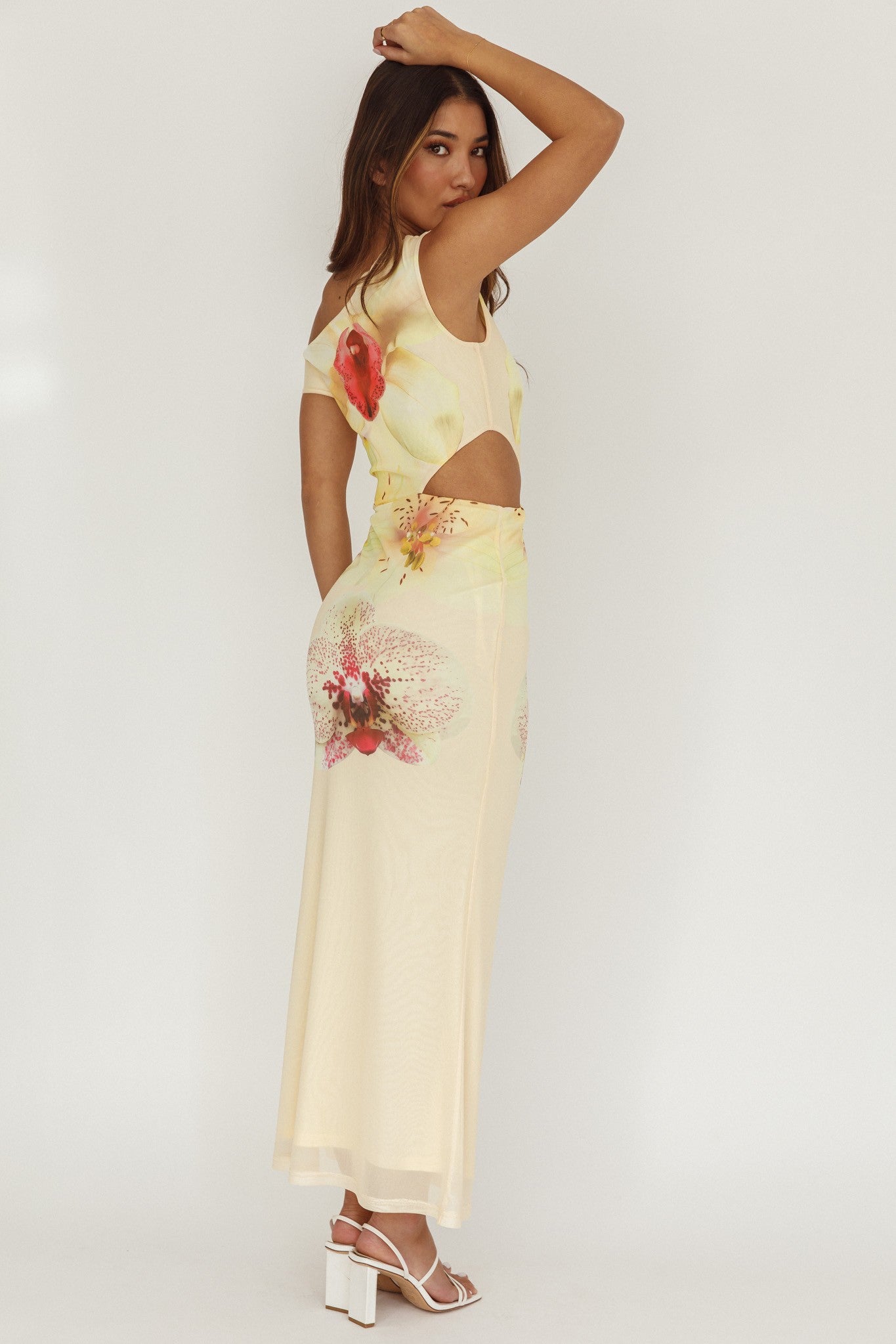 Vivia Asymmetrical Floral Maxi Dress
