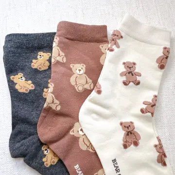 Bear Socks-Brown