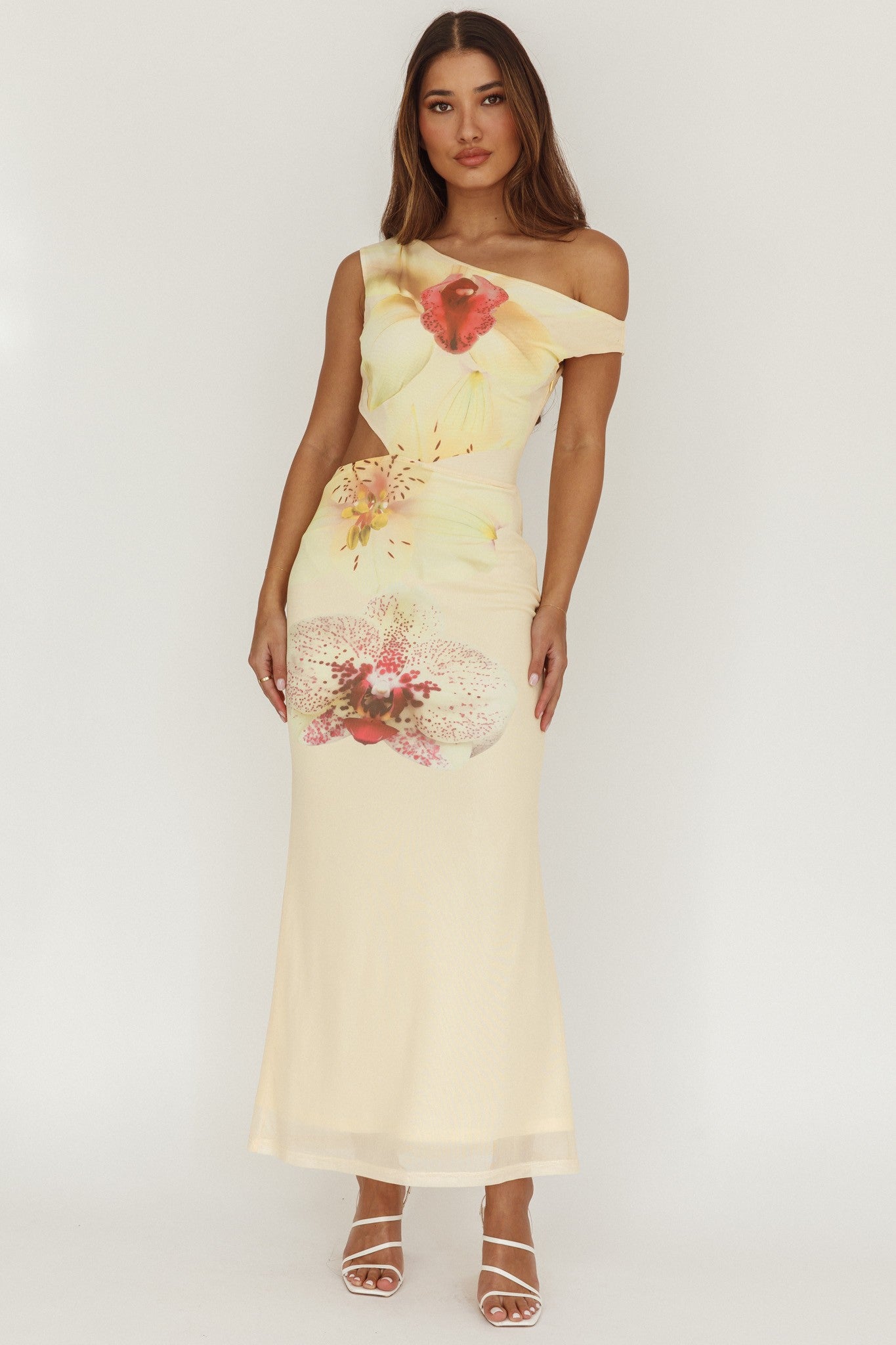 Vivia Asymmetrical Floral Maxi Dress