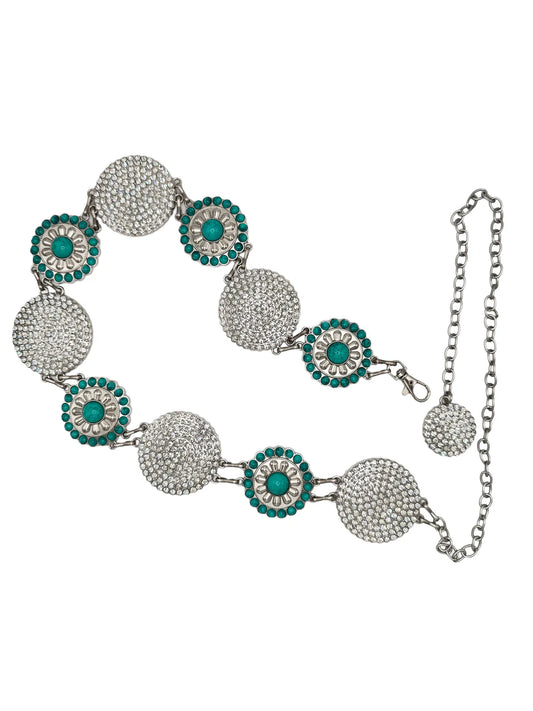 Silver & Turquoise Concho Belt